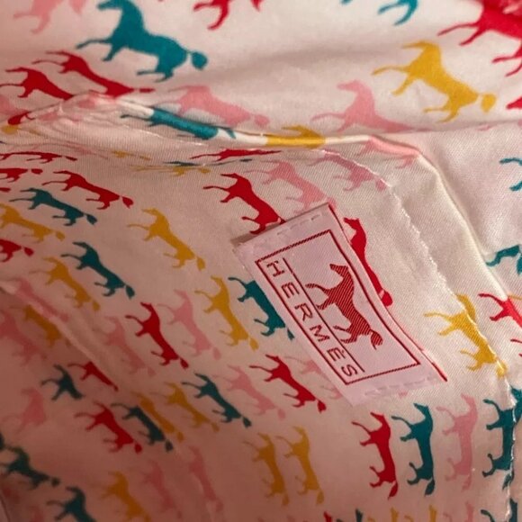 HERMES Sheval Horse Stripe Caval backpack kids bag Backpack Canvas Red/yellow - Picture 4 of 13